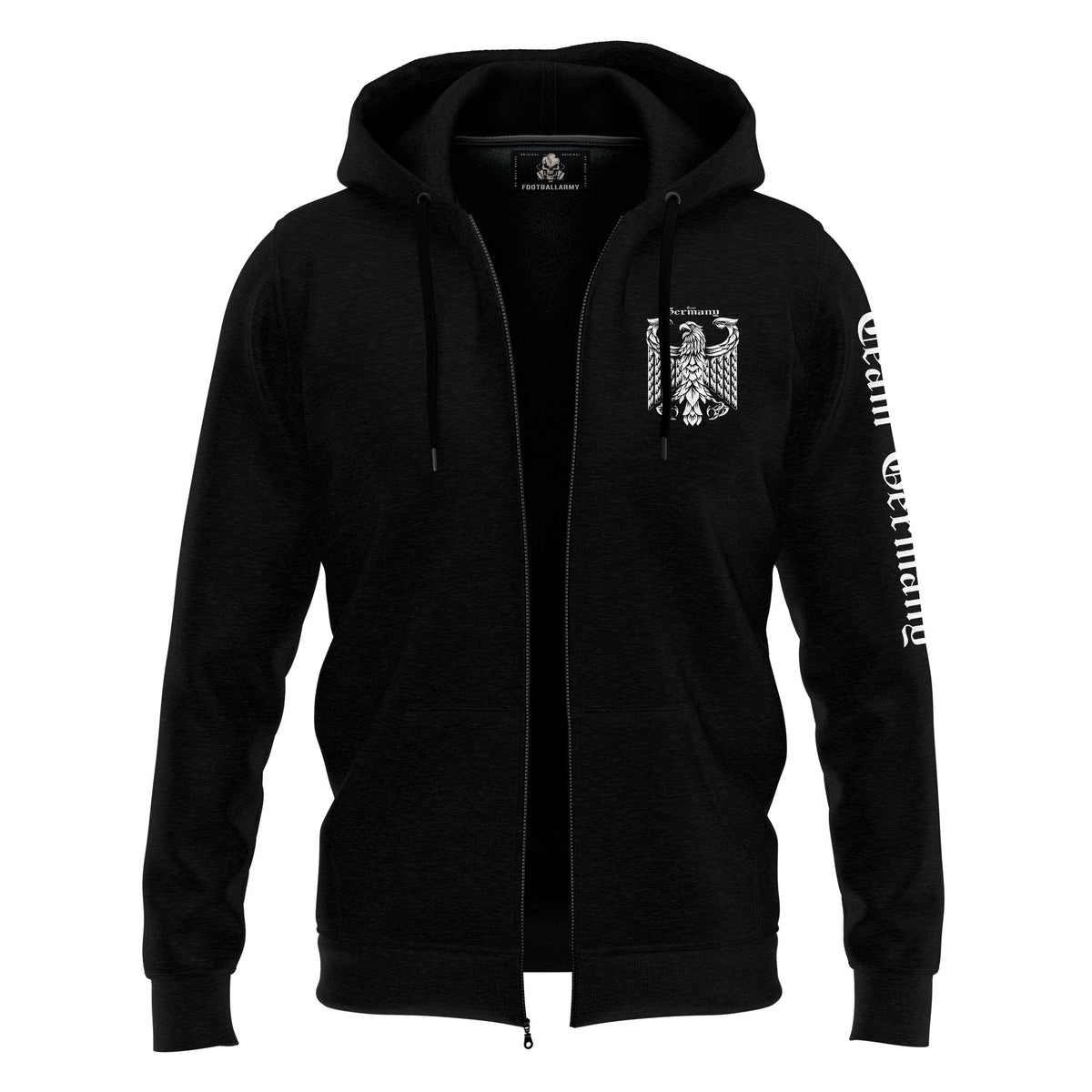 Team Germany Zip Hoodie Schwarz – Adler Rückenprint – Streetwear