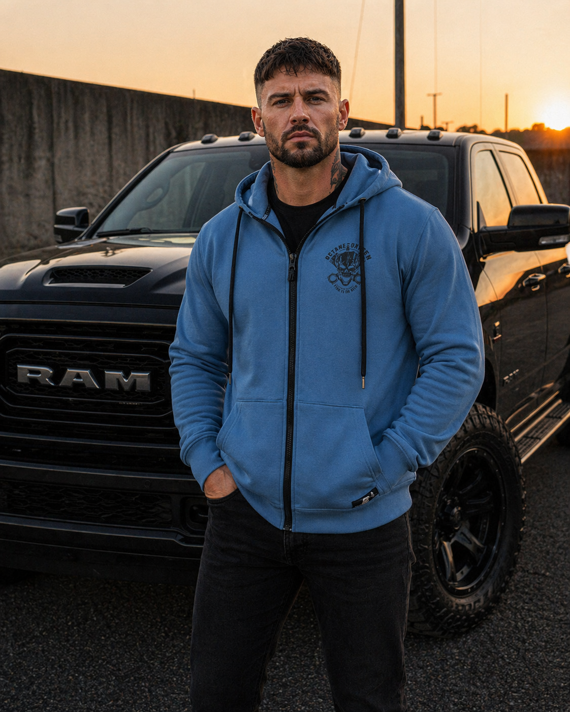 Octane & Oxygen Premium Zip Jacke Asphalt Blau