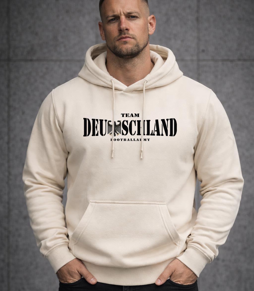 Deutschland Hoodie Creme – Adler Rückenprint Streetwear