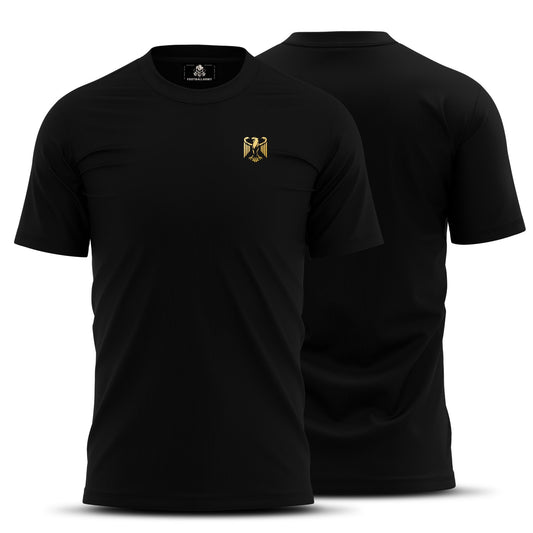 Deutschland Premium T-Shirt Schwarz – Gold Adler Brustprint – Streetwear
