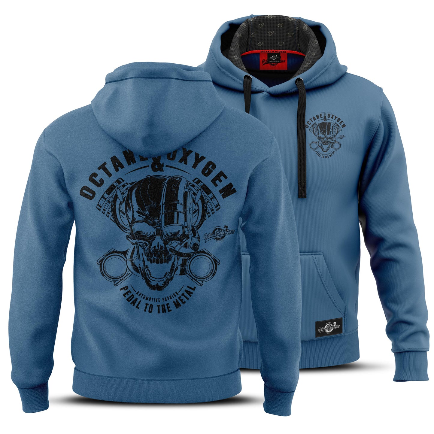 Octane & Oxygen Premium Hoodie Asphalt Blau